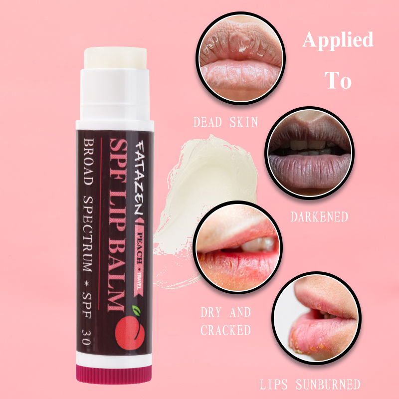 Fatazen Lip Products Natural and Organic Peach Lip Sunscreen Products Moisturizing Peach Sunscreen Lip Balm Stick