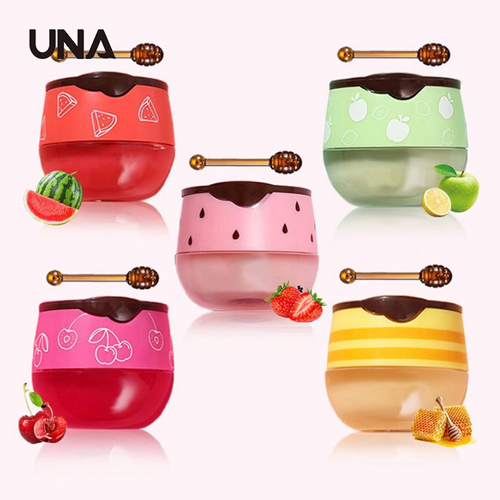 Wholesale Private Label Nourish Fruit Flavors Honey Lip Balm Strawberry Overnight Moisturizing Sleeping Lip Balm Mask for Lips