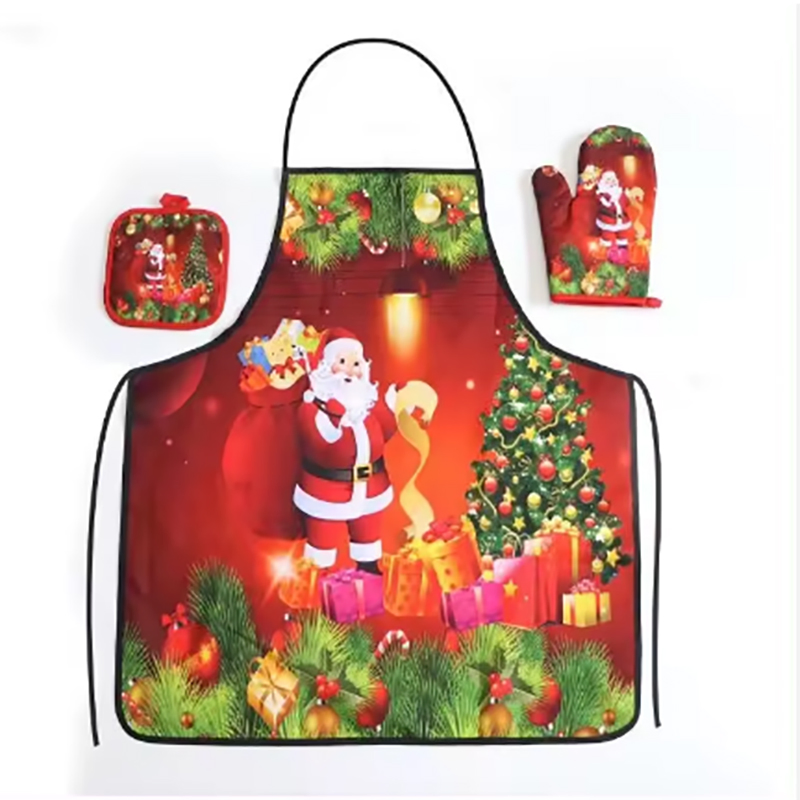 Christmas Collection Printed Sleeveless Hanging Neck Holiday Style Apron