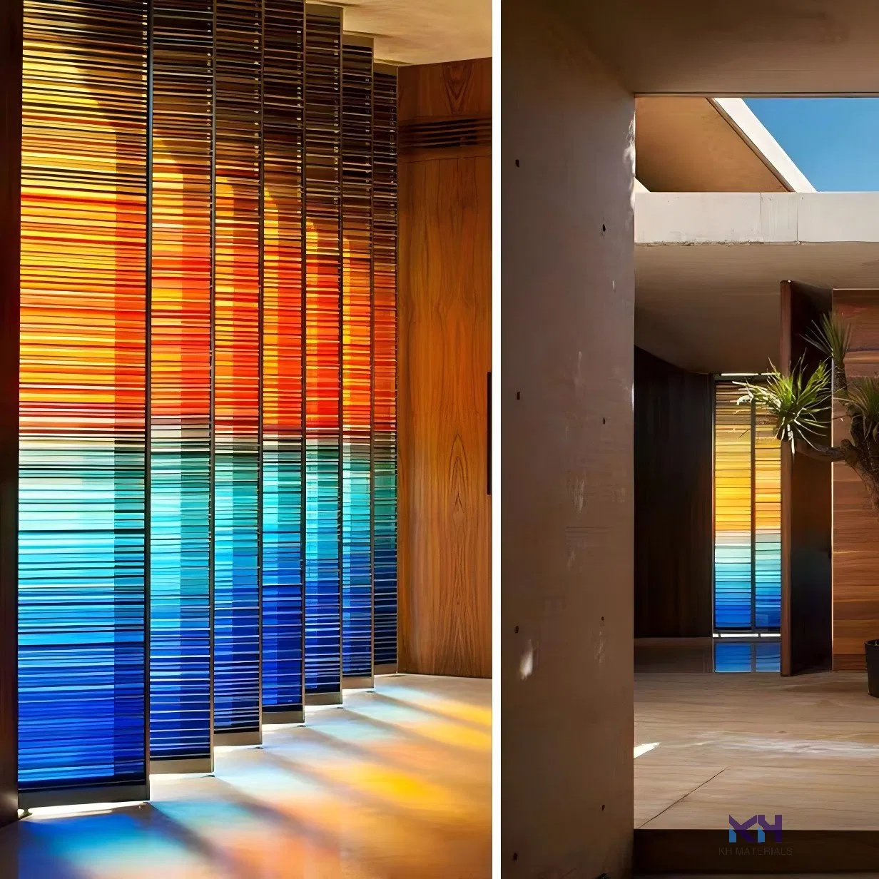 High-Quality Pattern Glass Art Partition with 25mm Thickness and 86-89% Light
