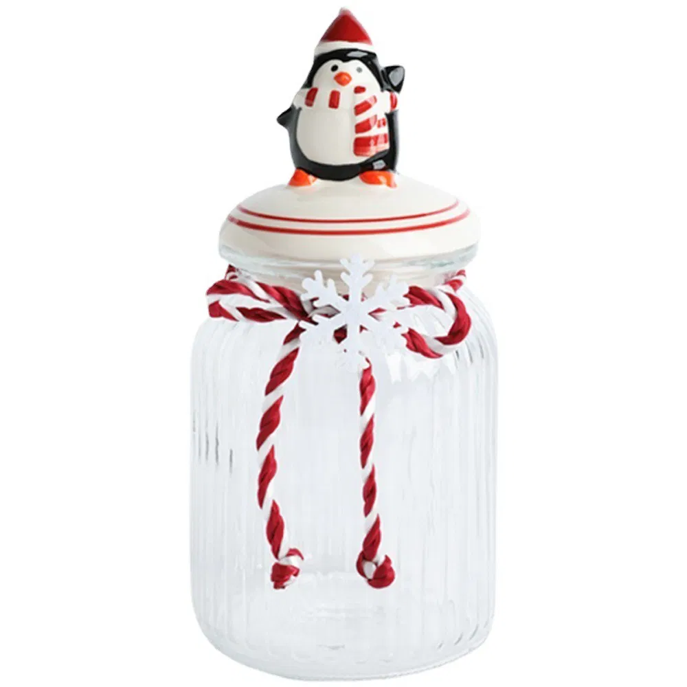 Food Sugar Jar Coffee Bean Storage Glass Bottle Christmas Sealed Jar