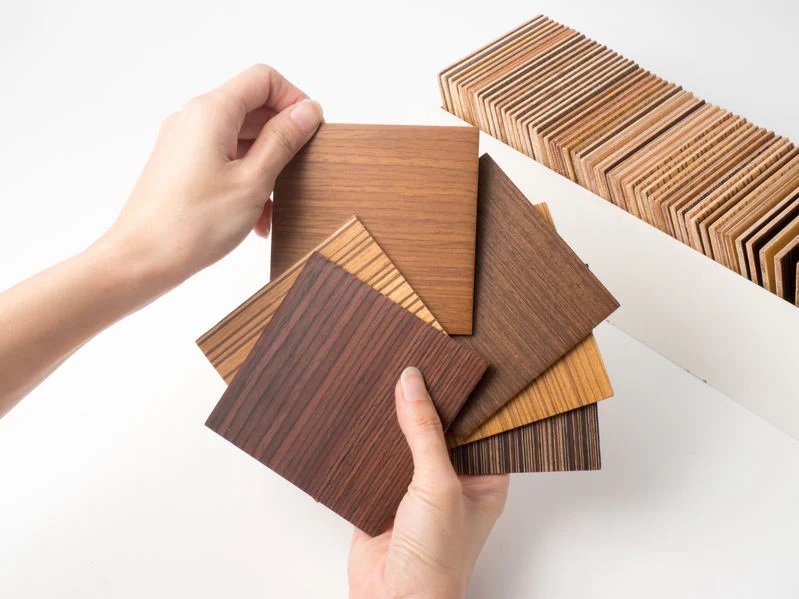 Changyuan Decoration Material Wood Veneer Ecological Board Natural Laminated Melamine Pattern Molded Panel Veneer Decoration Materials