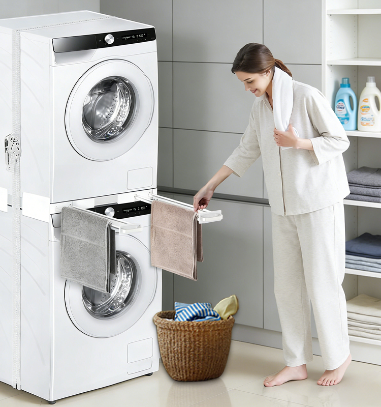 Laundry Space Saver Washer Dryer Stacking Kit with Pull-out Intermediate Frame