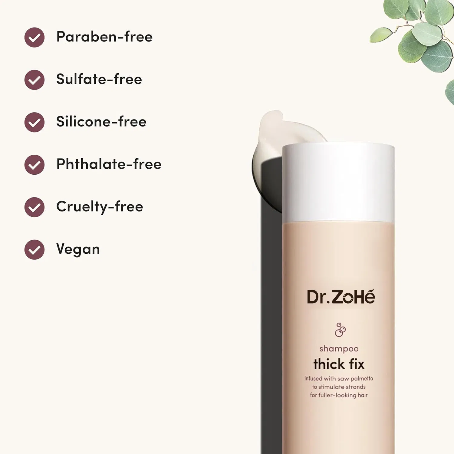 OEM/ODM Vegan Silicone & Sulfate-Free Strengthening Thick Fix Saw Palmetto Infused Shampoo