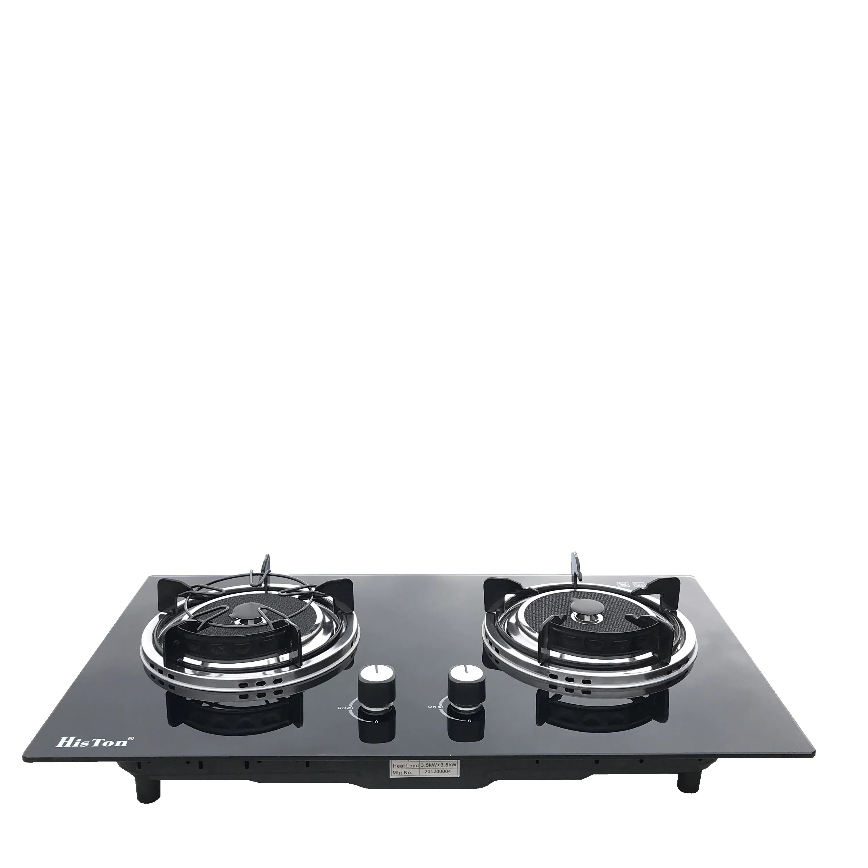 Goldk GS-040 Premium Quality Black 2 Burner Built-in Tempered Glass Infrared Cooker