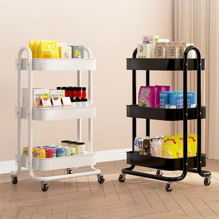 Compact Mobile Kitchen Trolley with Versatile Storage Solution