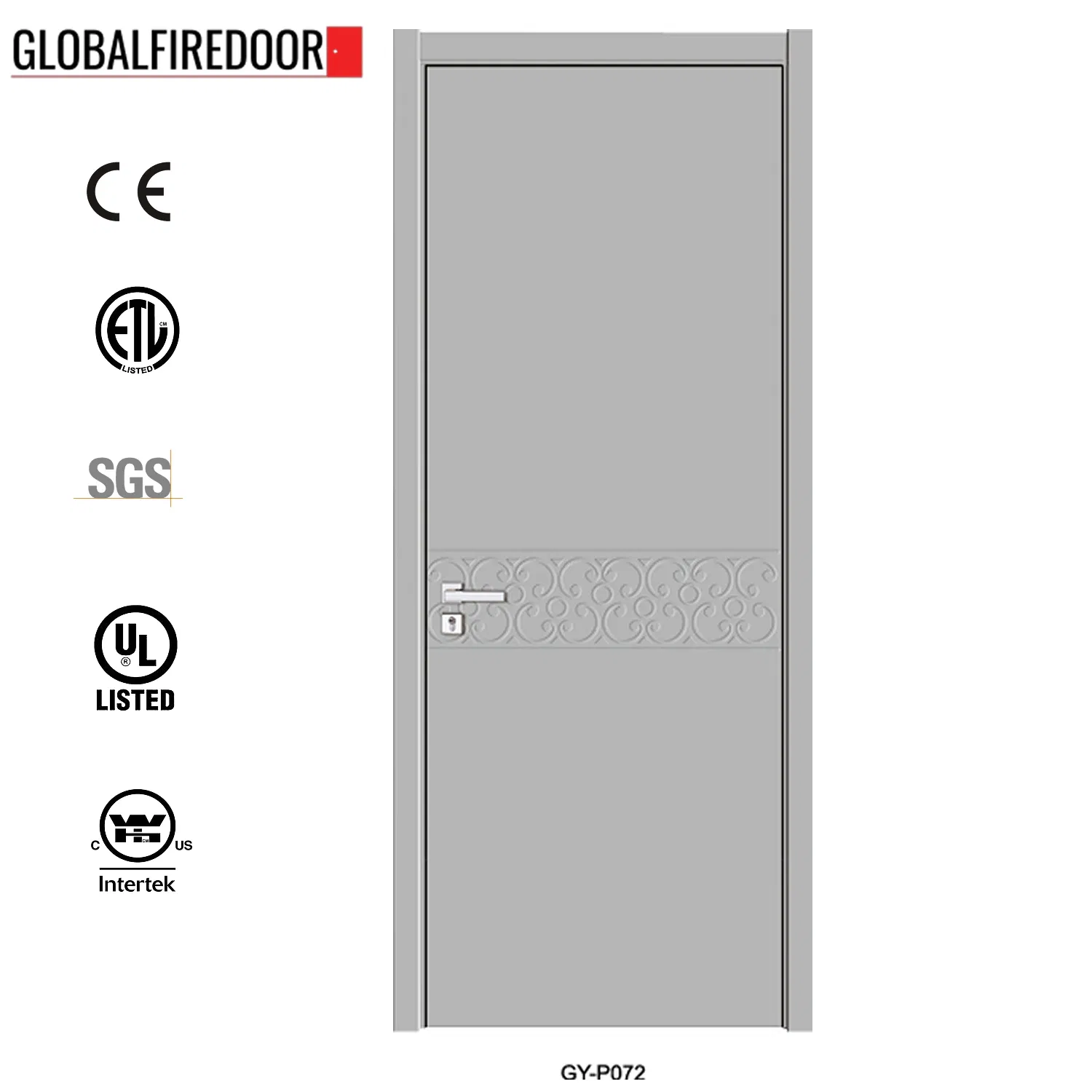 UL Listed 90 Min Wood Fire Doors for Hotel Hospital