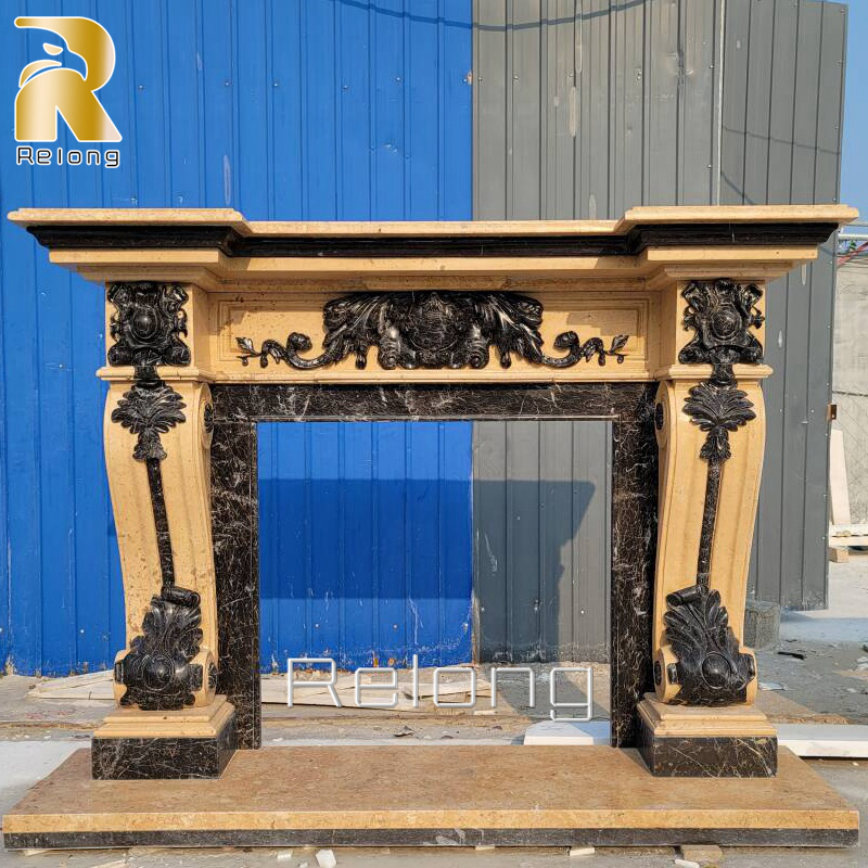 Exquisite Hand Carved White Marble Fireplace Surround with Three Baby Sculpture for Home Indoor Decor