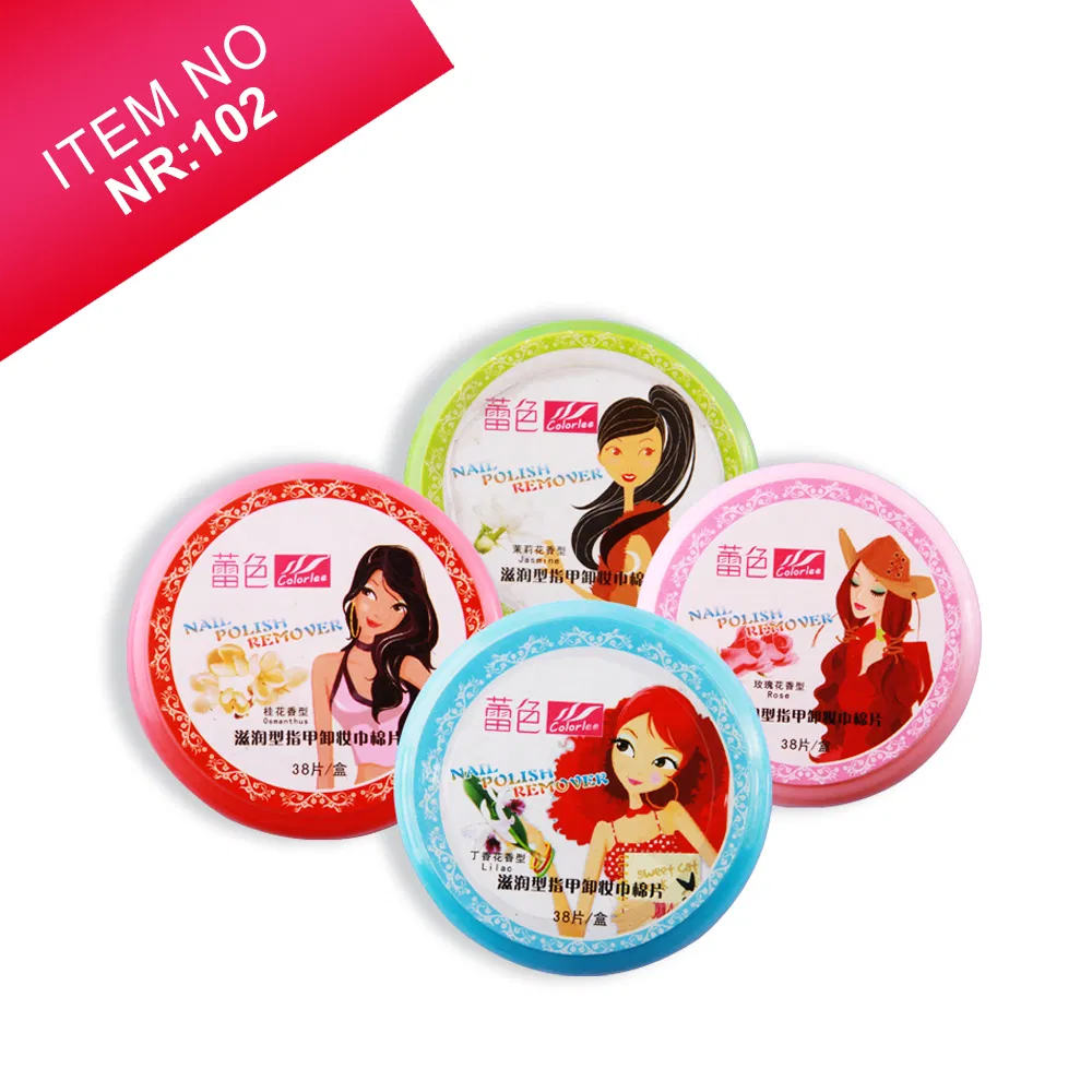 Disposable Organic Non Woven Round Box Package Nail Polish Remover, Low Price Disposable Organic Nail Polish Remover Pad