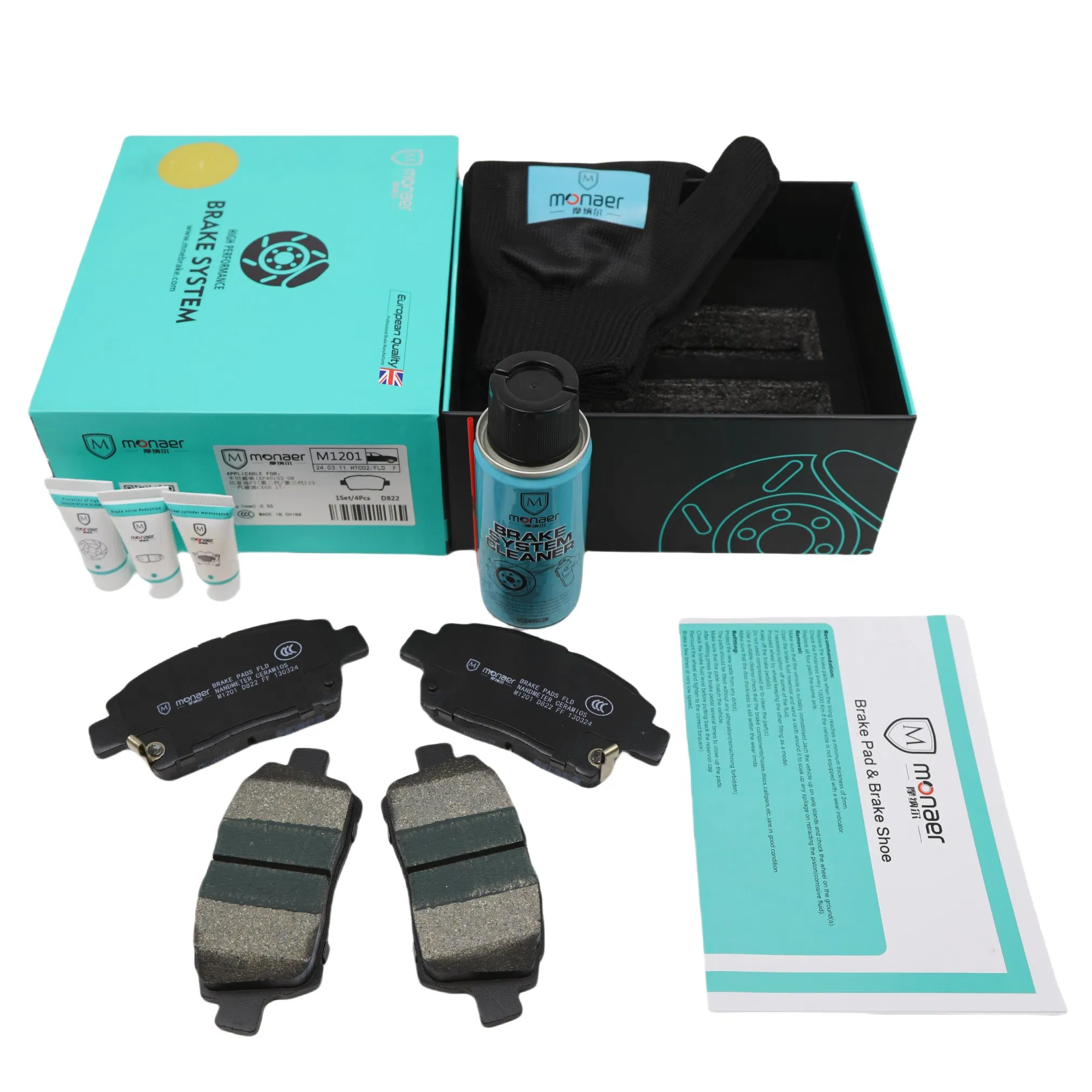 High Performance Monroe Brake Pads D822 Ceramic Front Disc Brake Pads for BYD/Toyota