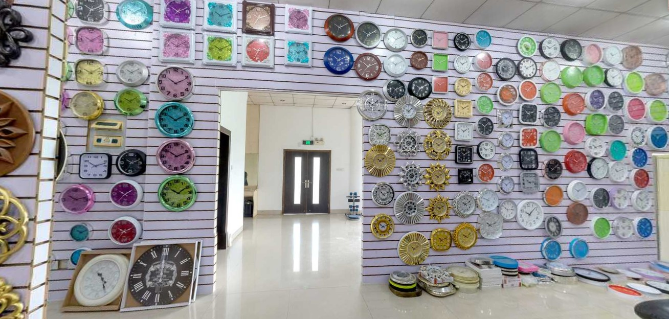 14" Alarm Clock Design Sparkling Blue European Style Quartz Wall Clock