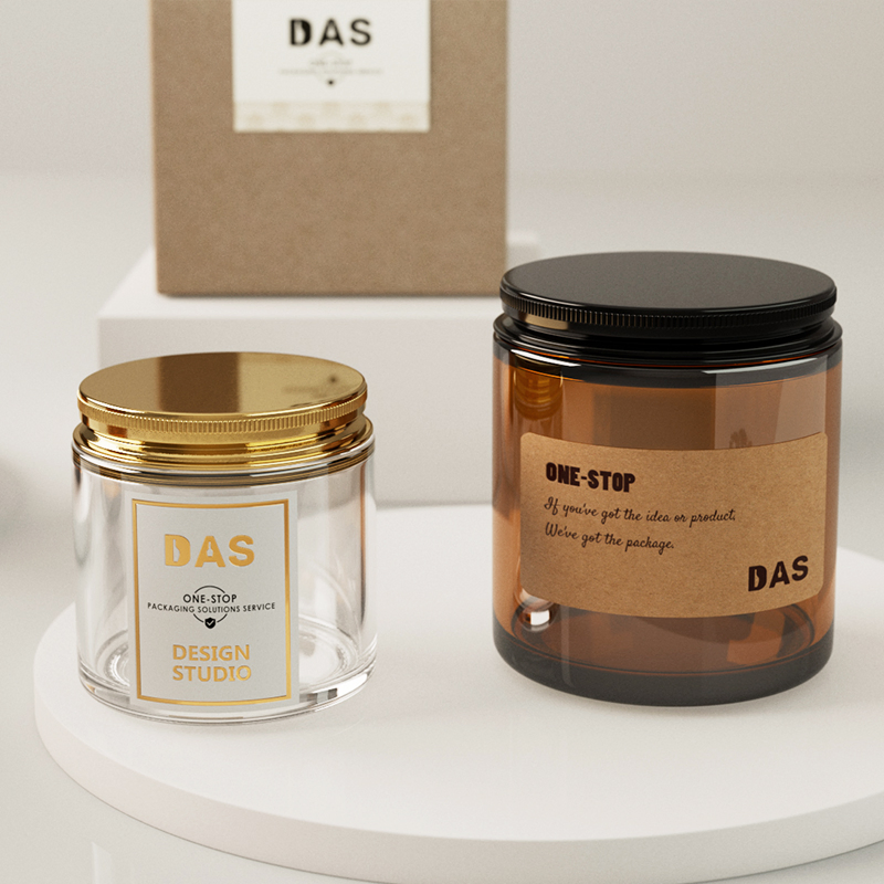 Sale Straight Sided 4oz 8oz 120g 250g Clear Amber Empty Glass Candle Glass Jar in Bluk for Candle with Lids & Lables