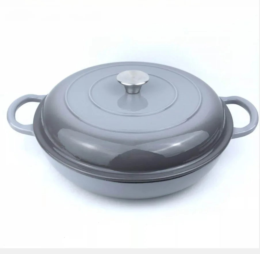 Hot Sale 3.8qt Enamel Cast Iron Braiser with Lid for Oven Use
