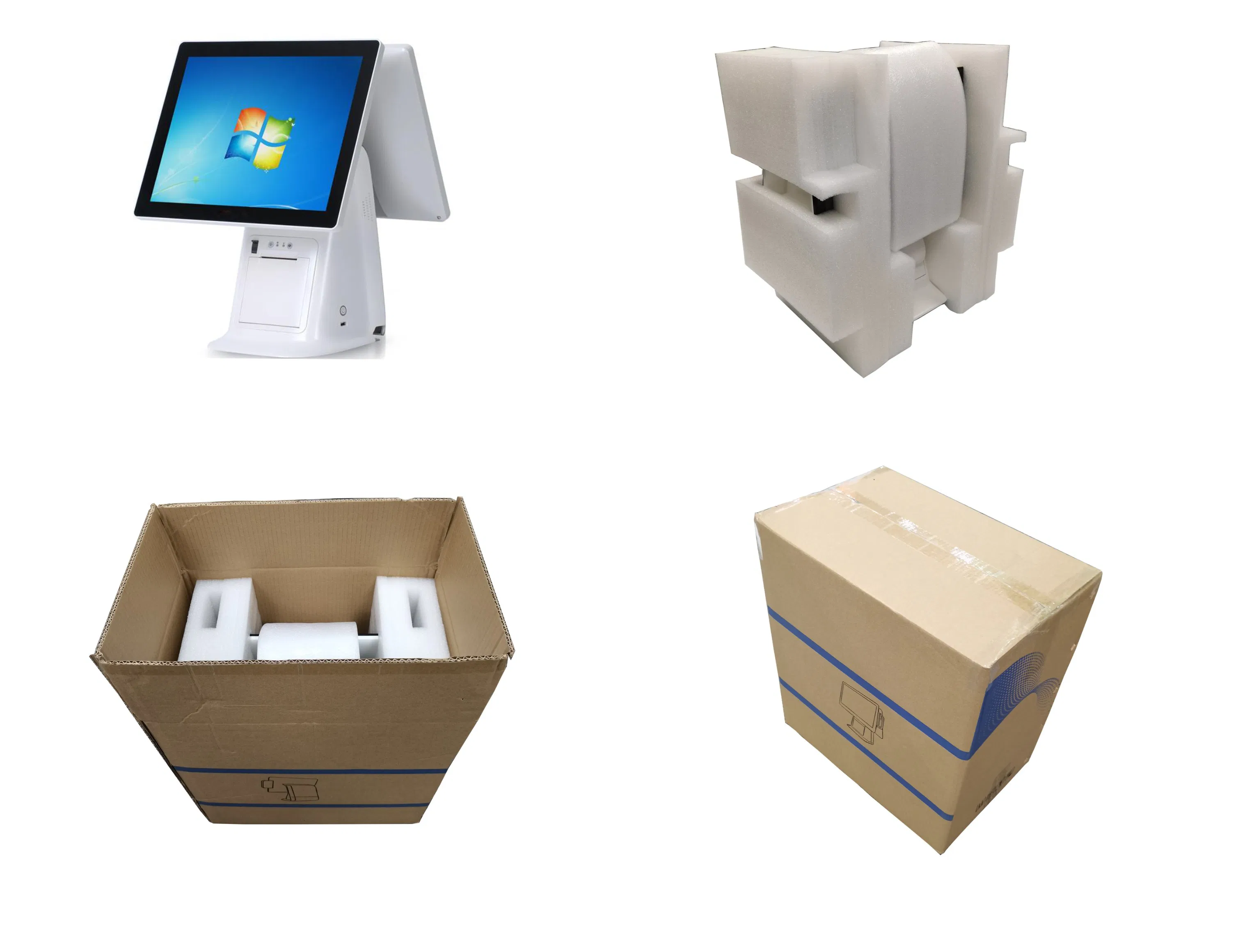 15 Inch All in One POS System Cash Register Android Windows Dual Screen Touch POS Terminal with Printer