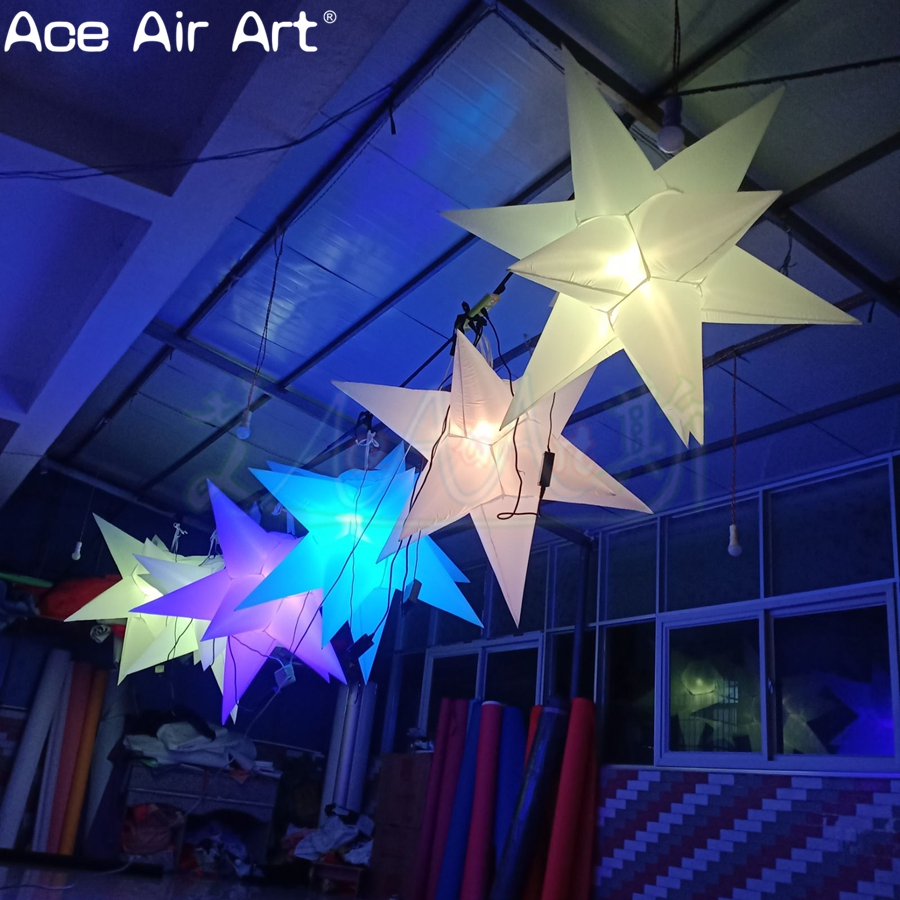 Inflatable Star Spiked Ball with LED Colorful Light for Stage Performance Decoration