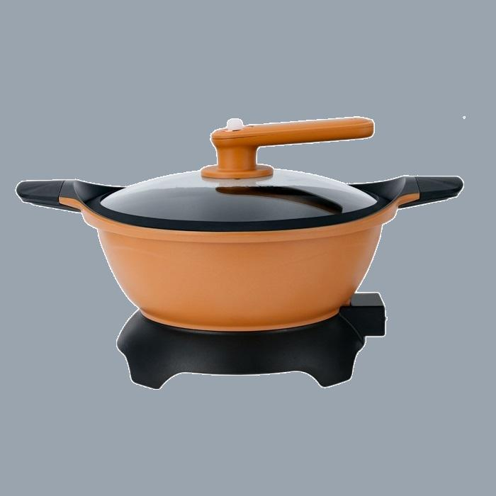 Chinese Wok Pan Non Stick Deep Dish Electric Wok Cooker 30cm