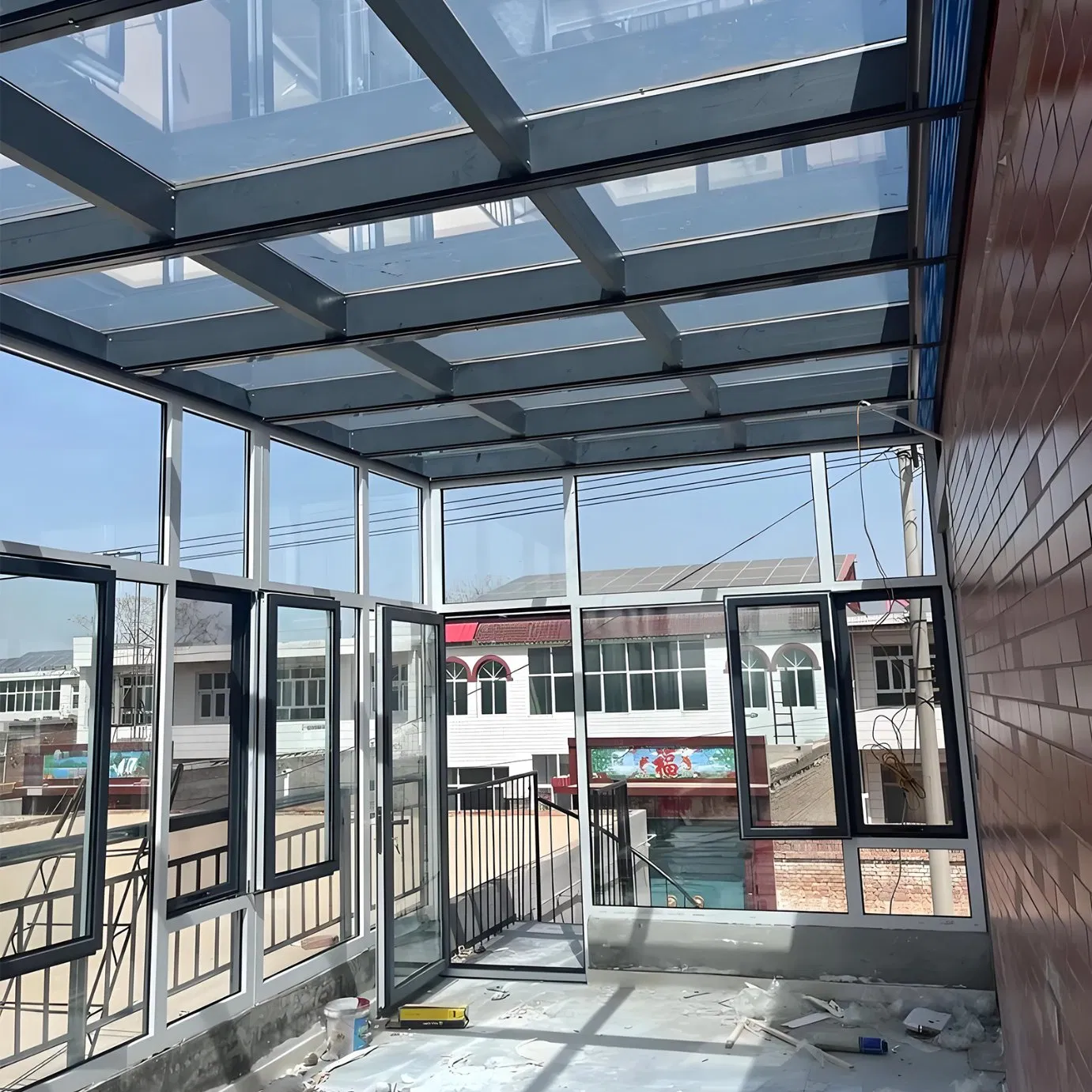 Waterproof Wind Resistance Prefabricated Aluminum Solarium Sunroom Glass House