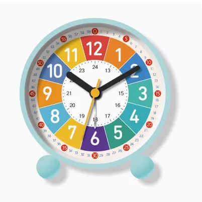 4 Inch Kids Cartoon Pink Table Clock Student Wake up Cute Children Alarm Clock Mini Small Study Metal Desk Clock Custom