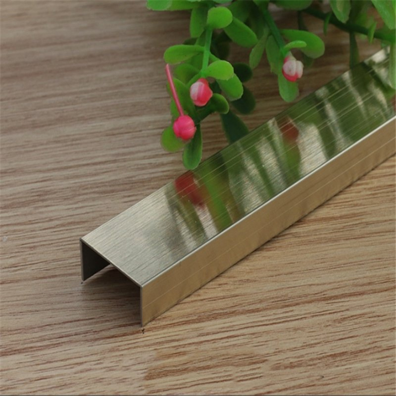 SUS 304 316 High Quality Stainless Steel Metal Profile U Channel Mirror Black Trim for Interior Wall Decoration