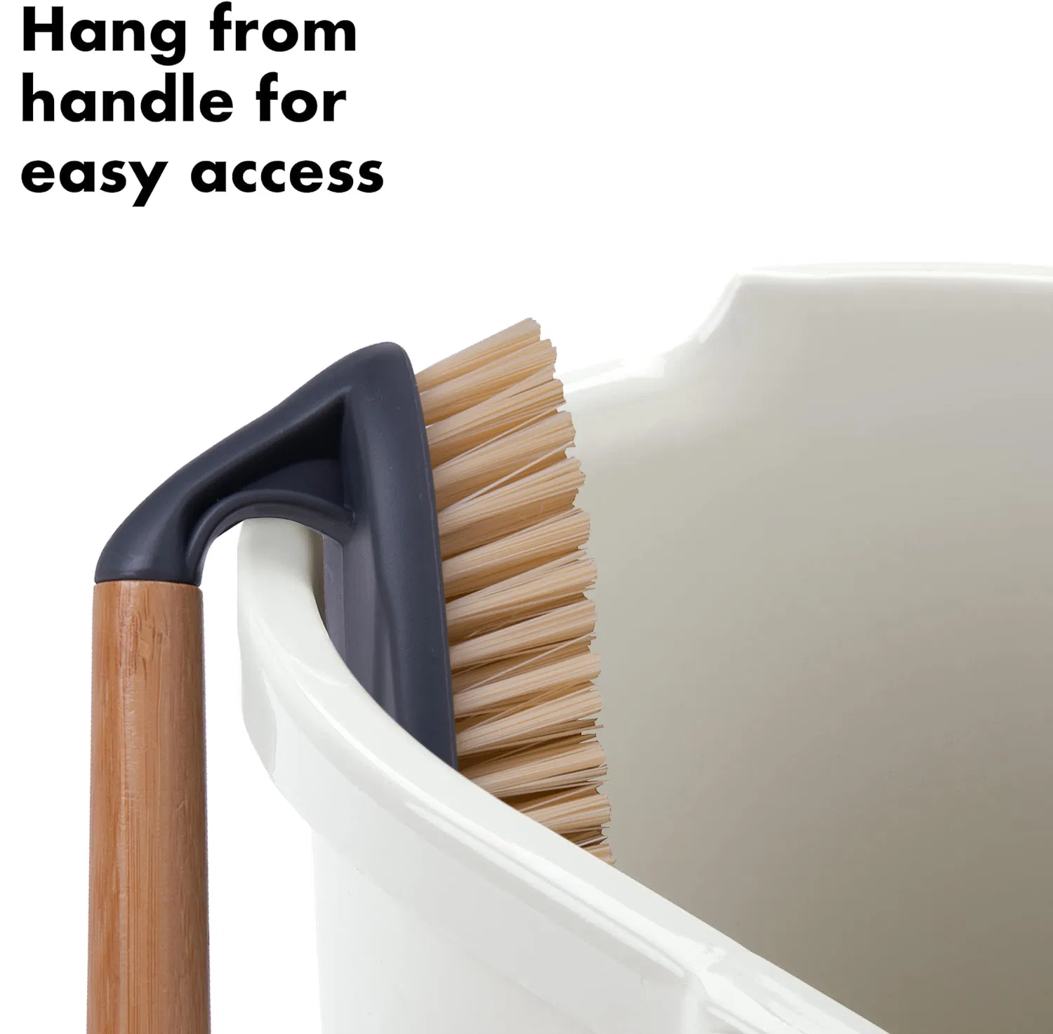 Heavy Duty Ergonomic Bamboo Handle Scrub Cleaning Brush