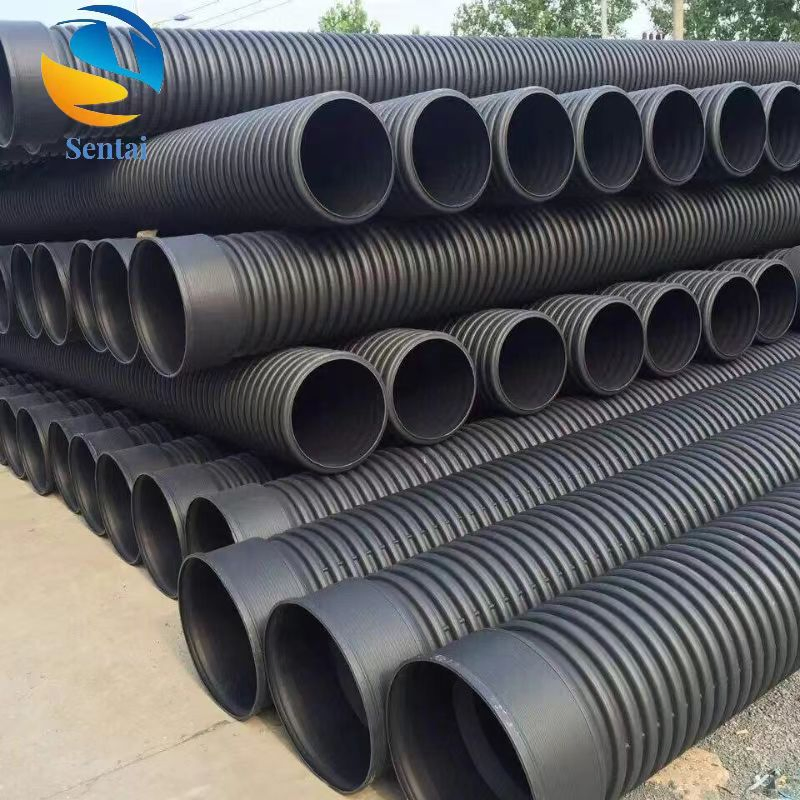 HDPE Double Wall Corrugated Pipe DN200DN300 Municipal Sewer Drainage and Sewage Pipe Polyethylene Corrugated Pipe