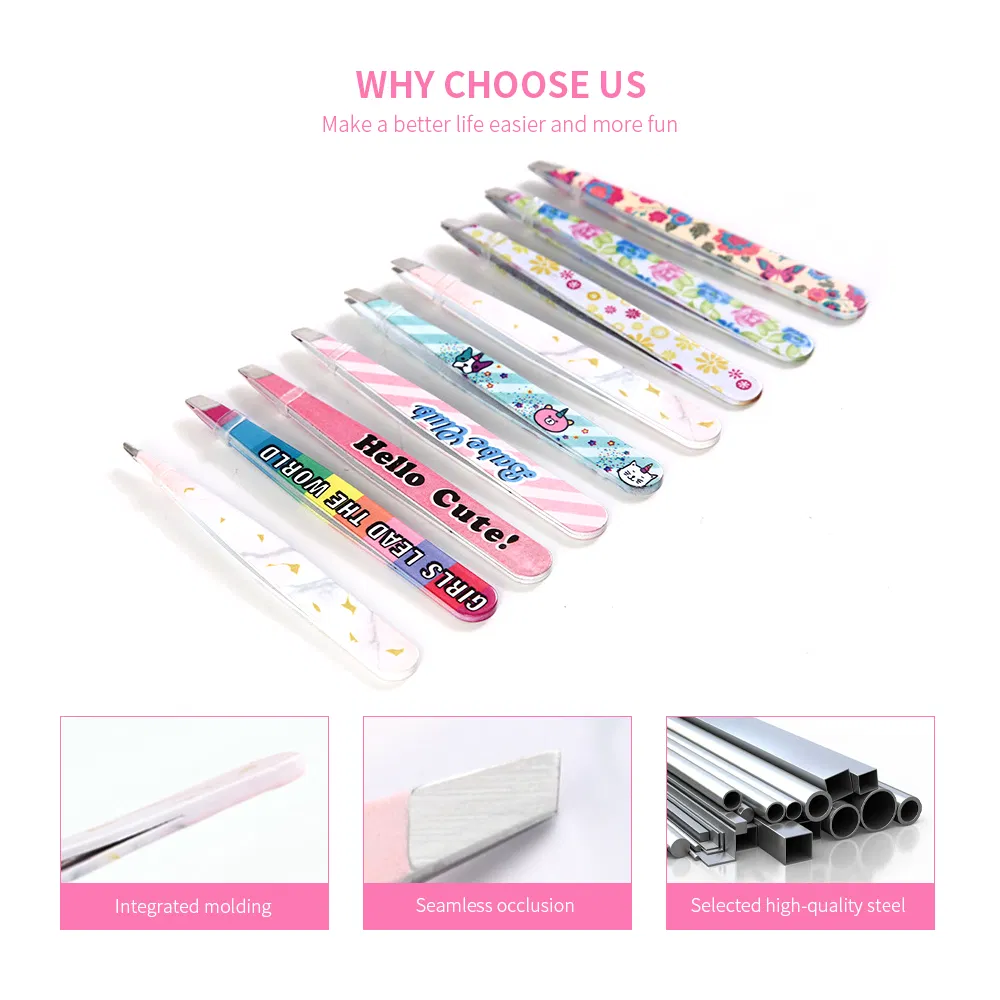 Squared Brow Eyebrow Hair Removal Tweezers Professional Stainless Steel Slanted Makeup Eyelash Tweezers