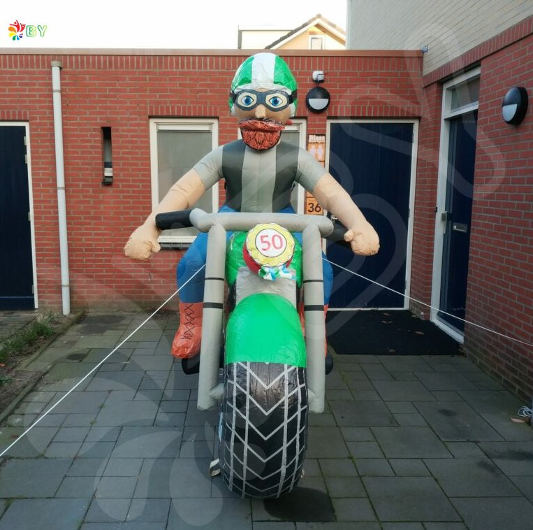 Factory Good Quality Inflatable Abraham Holland Balloon on Motorcycle for Rental Business