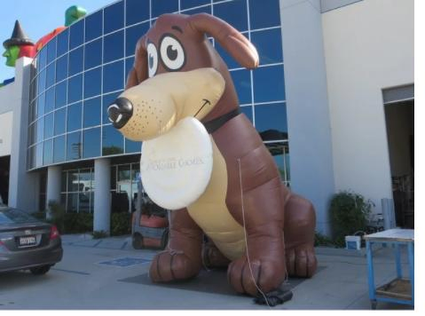2023 New 10 FT. Large Inflatable Brown Dog with White Frisbee