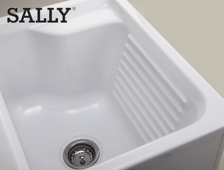 Stylish White Acrylic Laundry Cabinet Sink for Bathroom or Kitchen