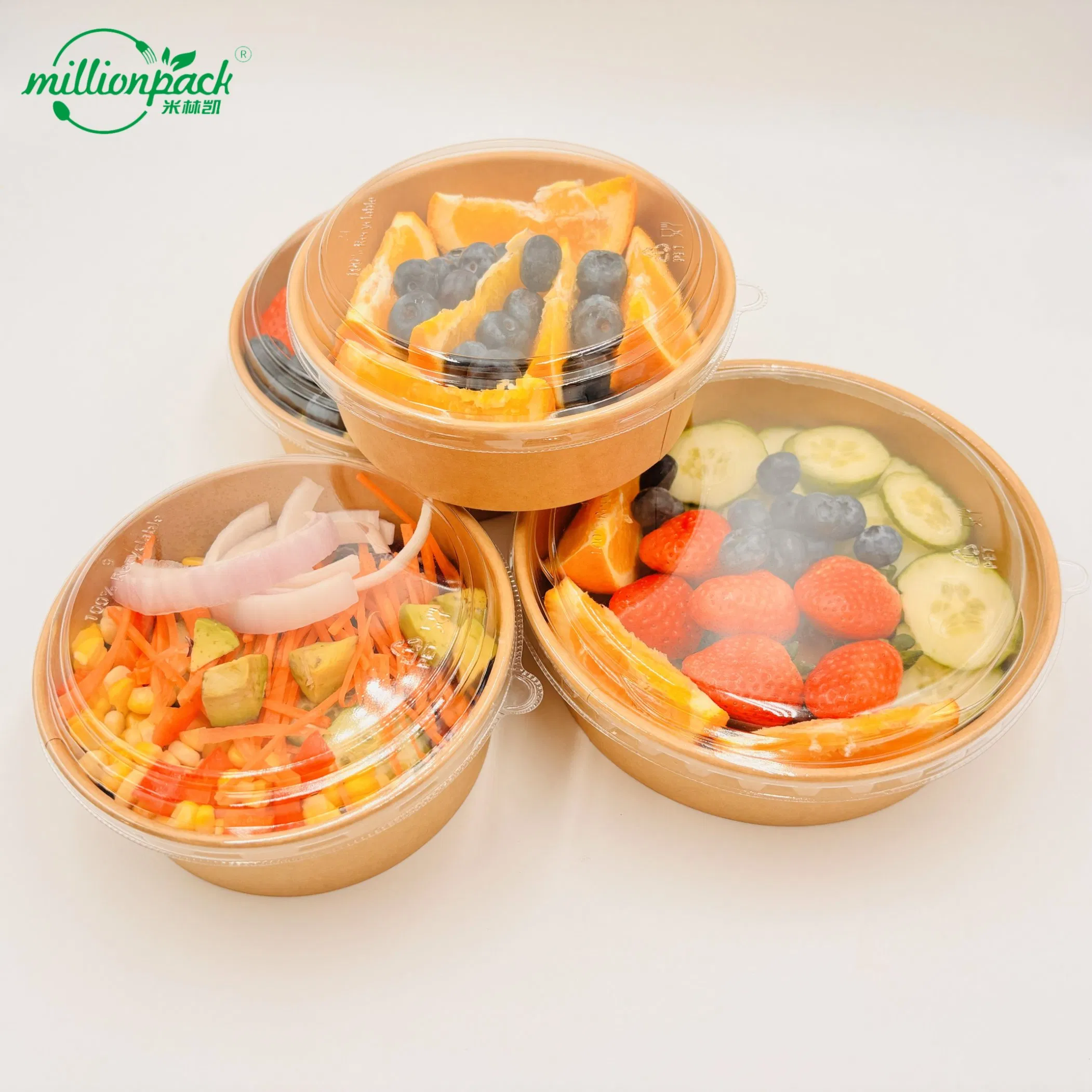 Disposable Budget Conscious Kraft Paper Salad Bowl for Economical Packaging Solutions