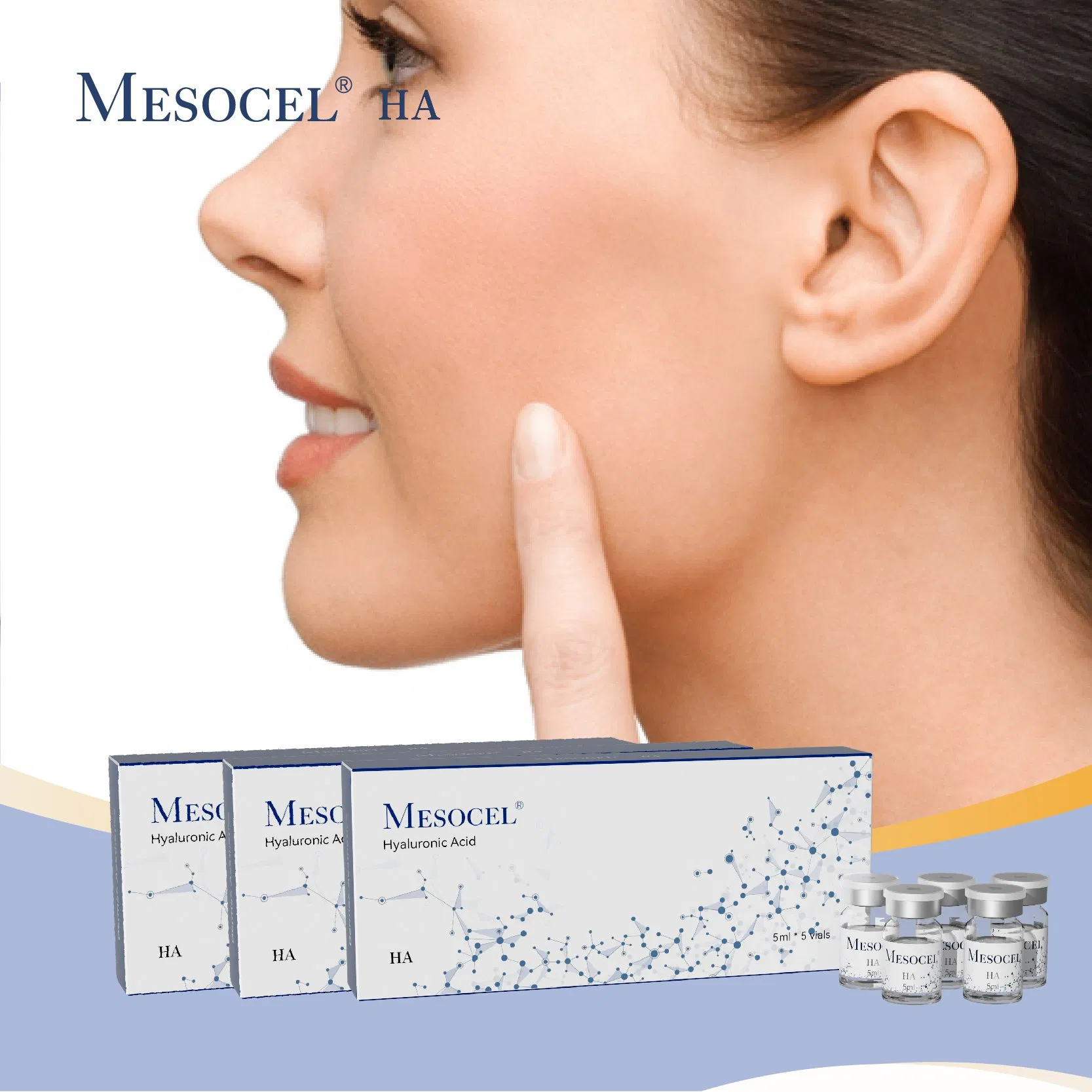 5ml Hyaluronic Acid Ha Skin Rejuvenation Solution Ampoule Vial Mesotherapy Dermal Filler
