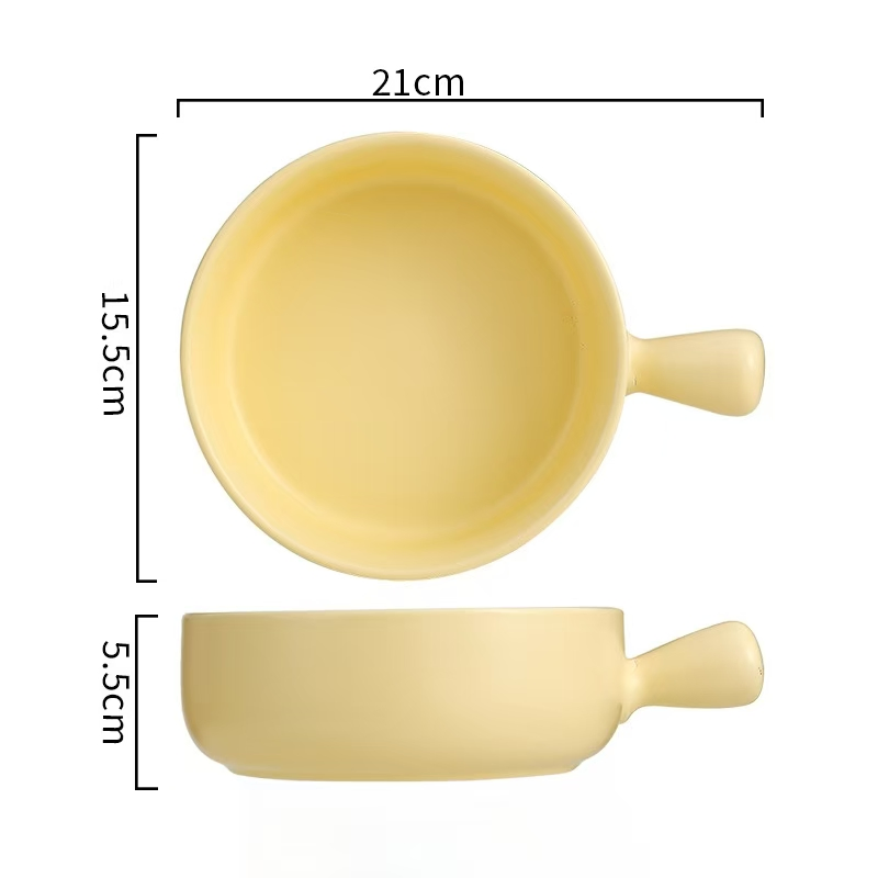 Wholesale New Function Baked Rice Nordic Style with Handle Simple Bowl