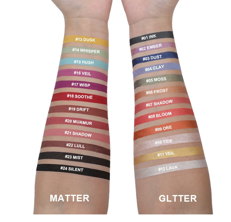 Black Matte Gltter Custom Logo Cream Herbal Waterproof Eyeliner Pencil No-Logo Erasable Long-Lasting for Makeup Wholesale