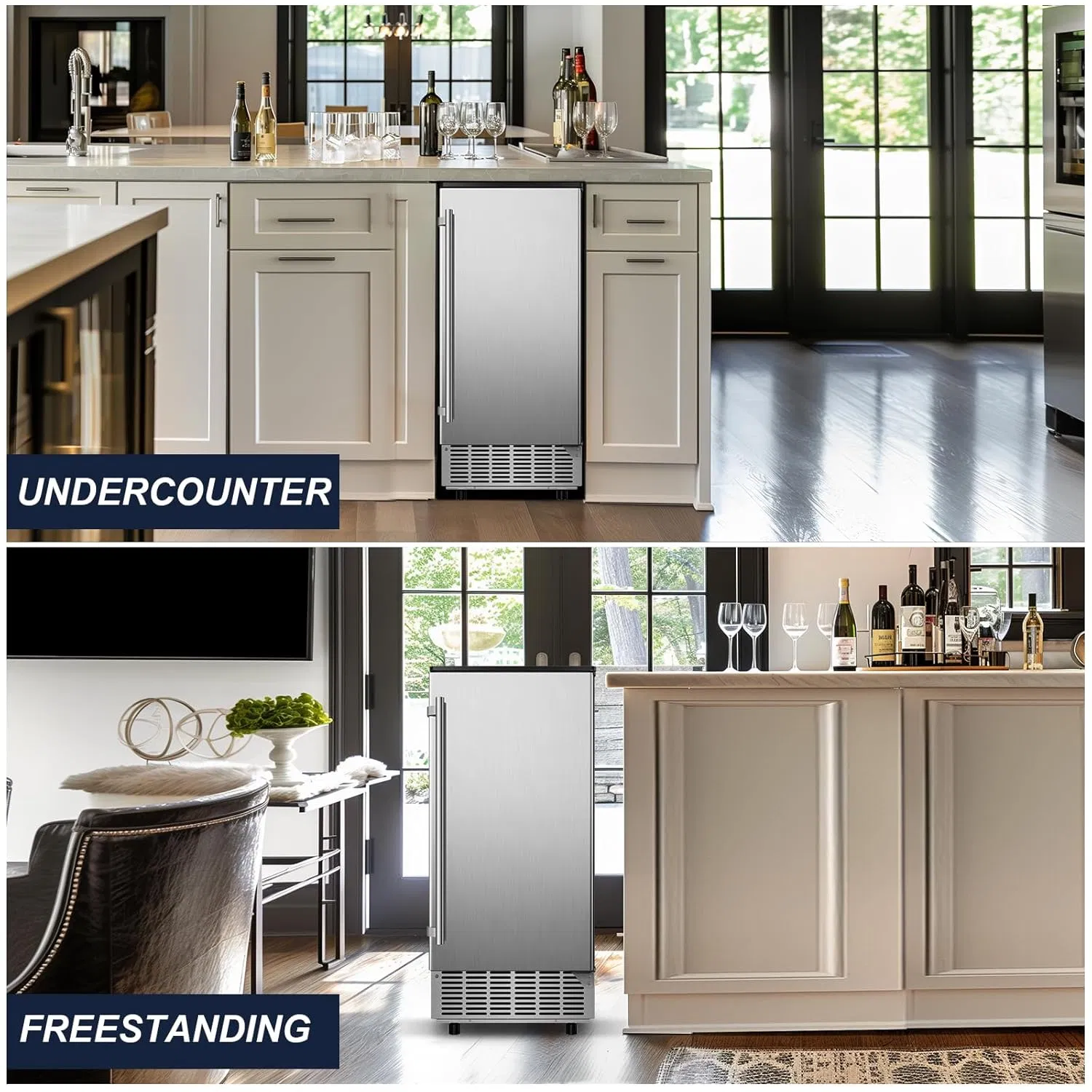 Under Counter / Freestanding Ice Maker Machine Commercial - 50kgs/24h with Reversible Door