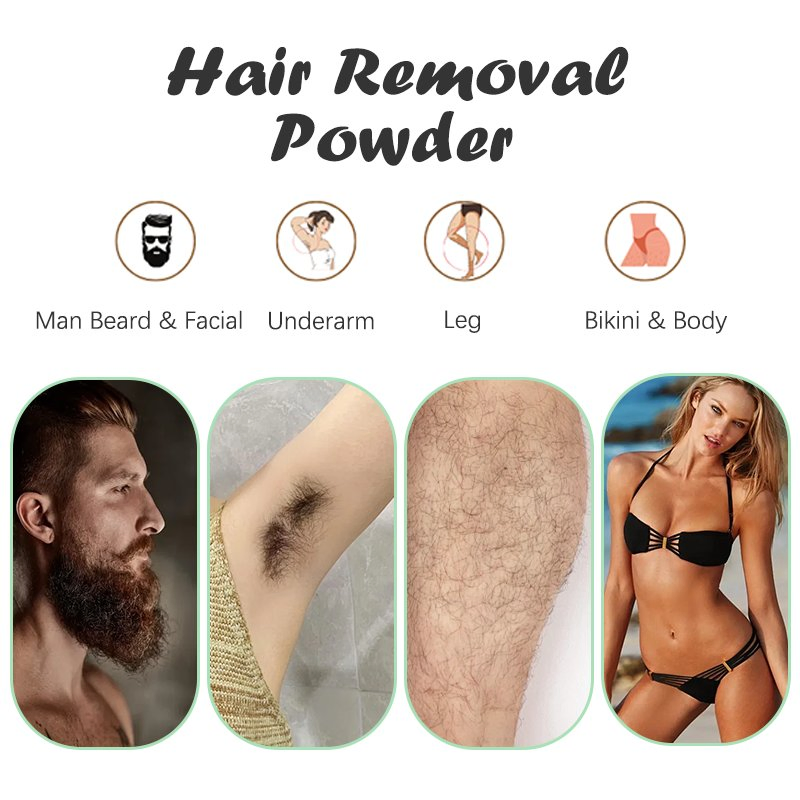 Wholesale Private Label Depilatory Body Hair Removal Powder Hair Stop Products High Quality Effective for Man and Woman