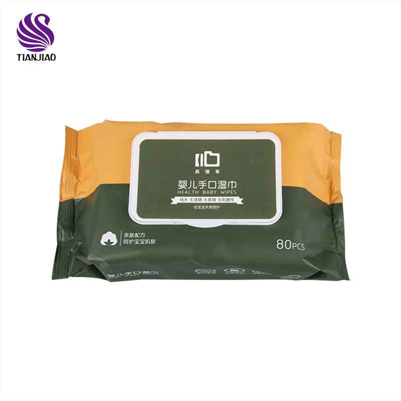 PE Bag Packed Wet Wipes Without Alcohol