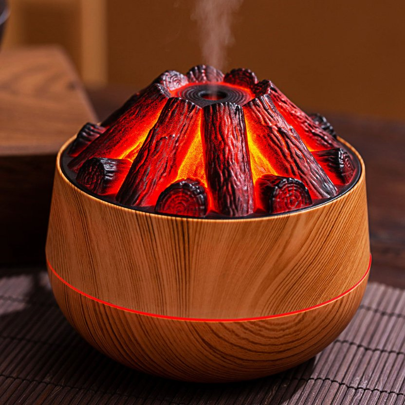 New Charcoal Humidifier Home Small Portable Large 300ml Capacity USB Desktop Humidifier Artificial Charcoal Fire Air Humidifier