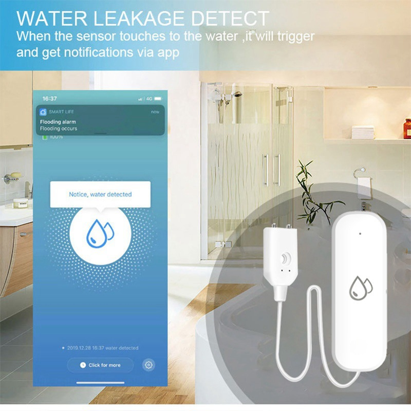 WiFi Water Immersion Sensor WiFi Detector Water Level Sensing Intelligent Linkage Overflow Alarm