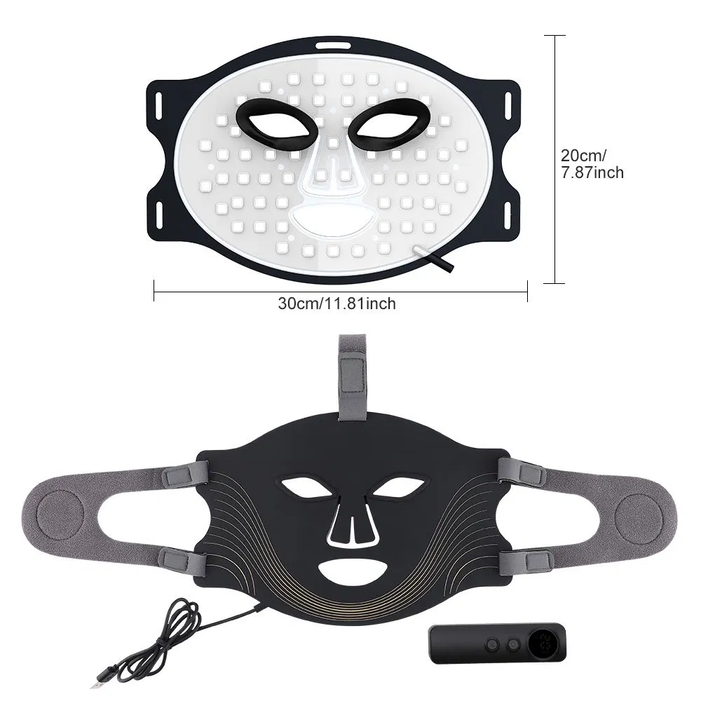 LED Mask Face Light Therapy LED Photons Silicon Red Infrared Facial Mask