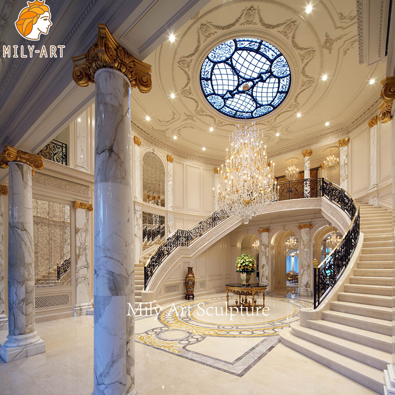 High Quality Hand Carved Marble Stone Pillar Columns
