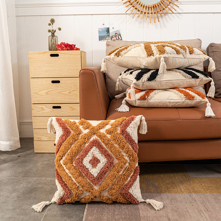 Nordic Tufted Cushion Cover with Unique Designs for Living Room