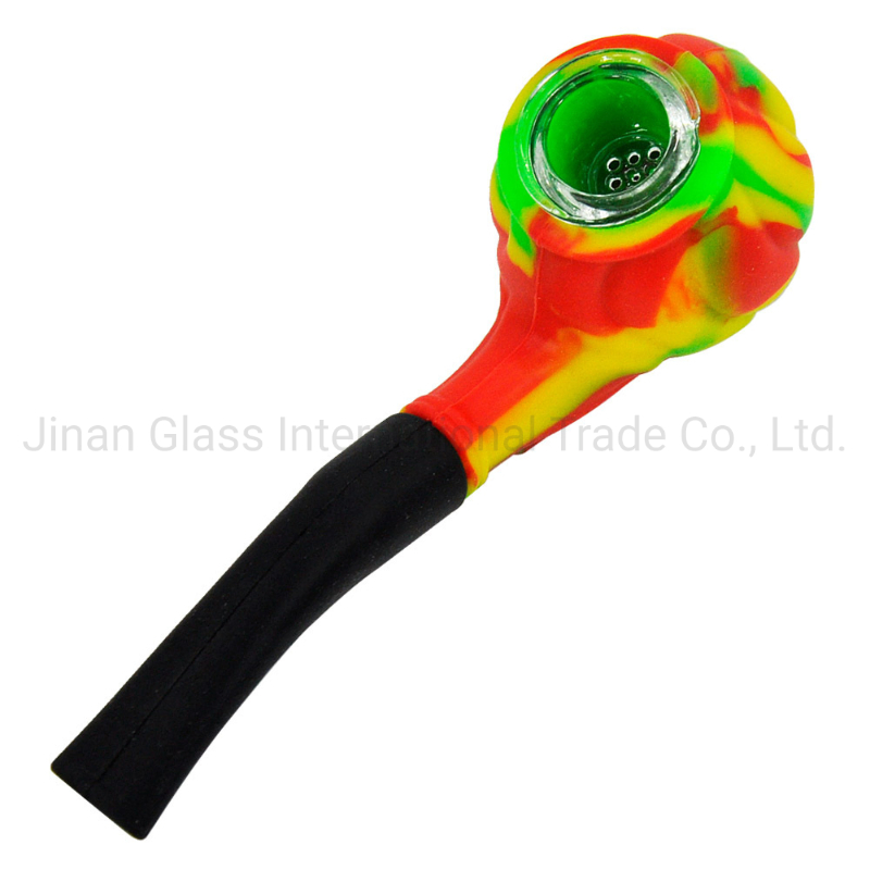 Petal Shaped Camouflage Silicone Pipe Plastic Filter Smoking Water Pipe