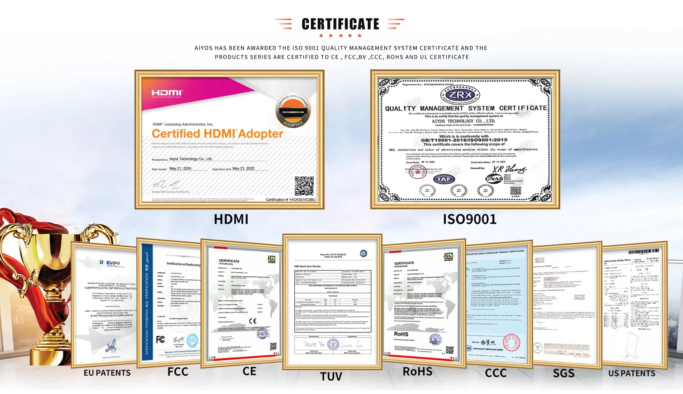 Aiyos Freestanding 43 49 55 65 75 85 Inch Multi-Media LCD Screen Digital Signage Kiosk Advertising Display