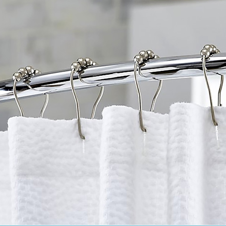 Stainless Steel Smoothball Rollerball Shower Curtain Rings for Home Bedroom Curtains
