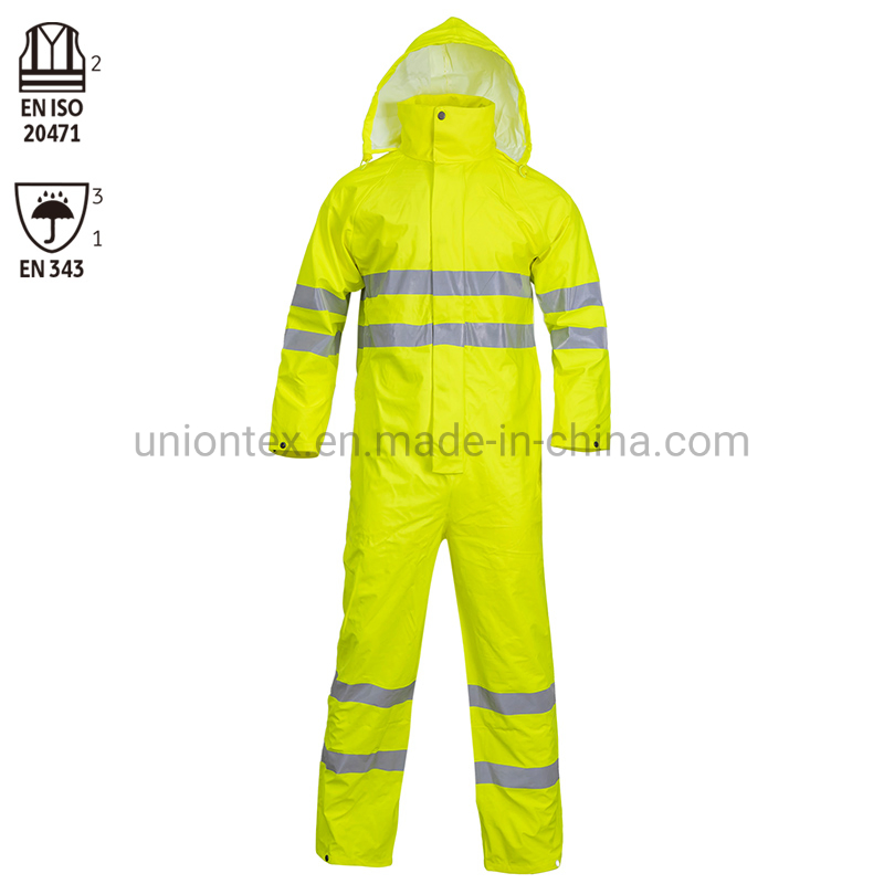 Men's Waterproof Overalls Hooded Rain Coveralls Work Clothing Male Raincoat Workwear Safety Suits