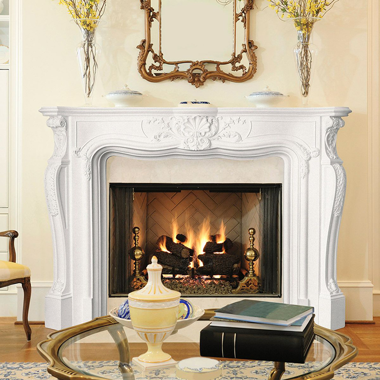 Low Price White Marble Electric Fireplaces with Good Technology