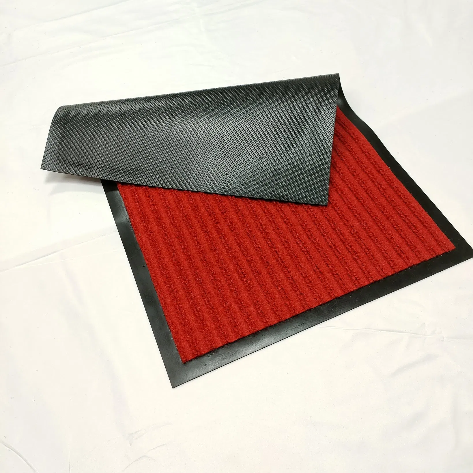 Durable Anti-Slip PVC Backing Double Striped Entrance Doormat for Kitchen