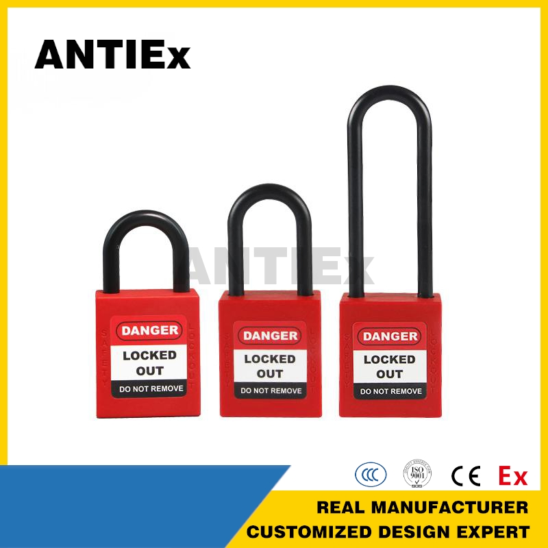 Industrial Steel Shackle Safety Dust-Proof Padlock with Dust-Proof Base and Master Key