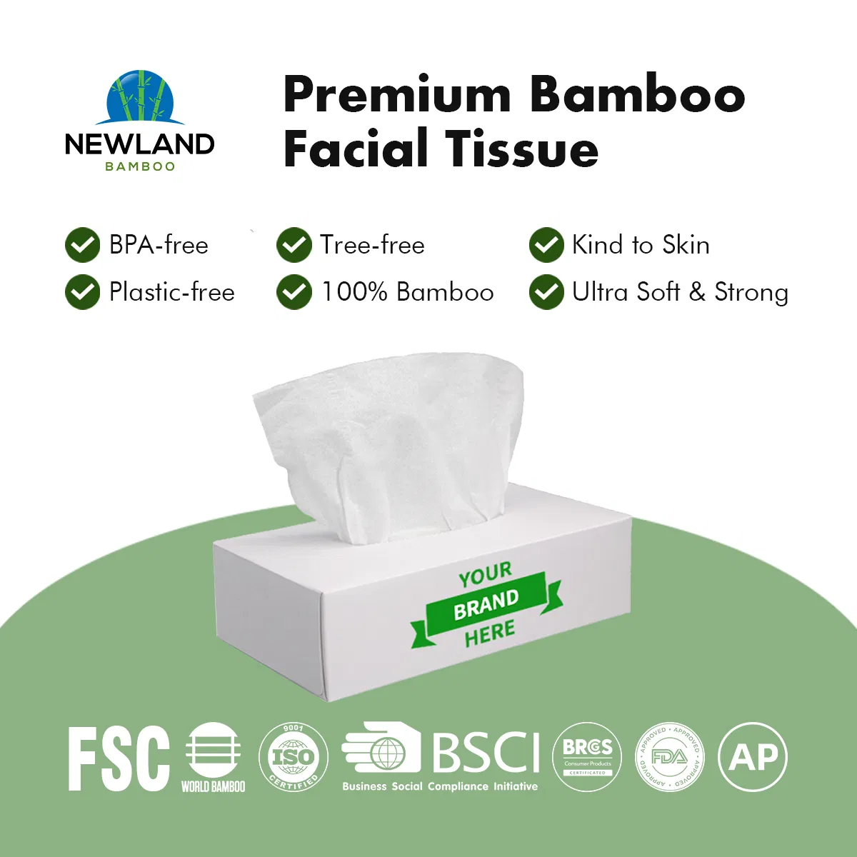 Wholesale Soft Bamboo Pulp Facial Tissue for Supermarkets and Distributors