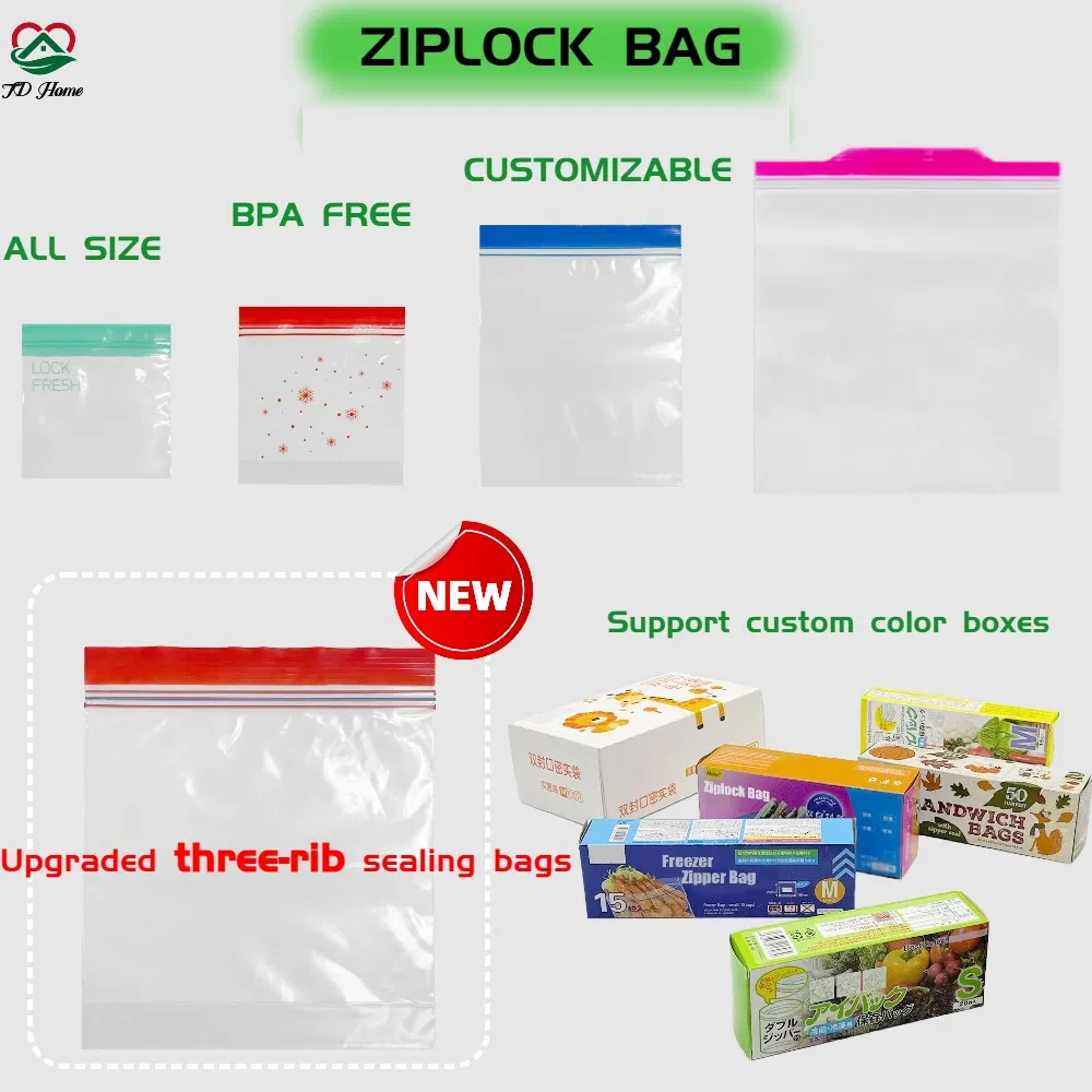 BPA Free Food Storage Plastic Reusable Food Storage Packaging Ziplock Bags